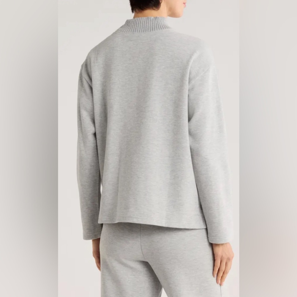 Splendid Half-Zip Grey Sweater Pullover Size Large - Picture 2 of 5